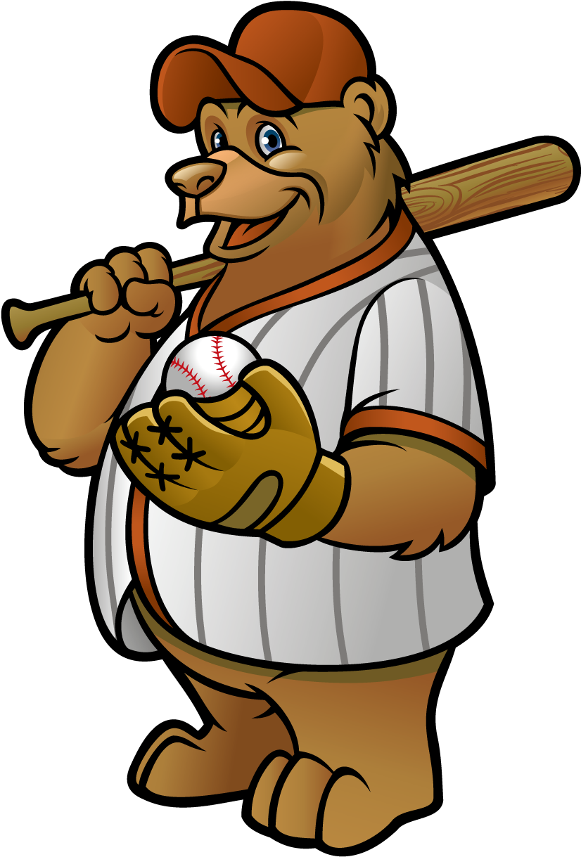 Bear Baseball Cartoon Clip Art - Bear Baseball Cartoon Clip Art (1276x1276)