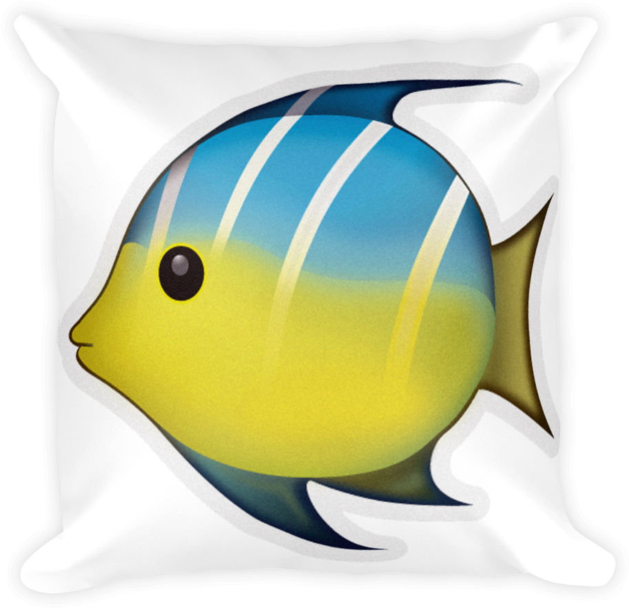 Emoji Pillow - Tropical Fish - Emojis De Whatsapp Pez Png (1000x1000)