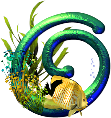 Tropical Fish Png - Tropical Fish Letter (376x400)