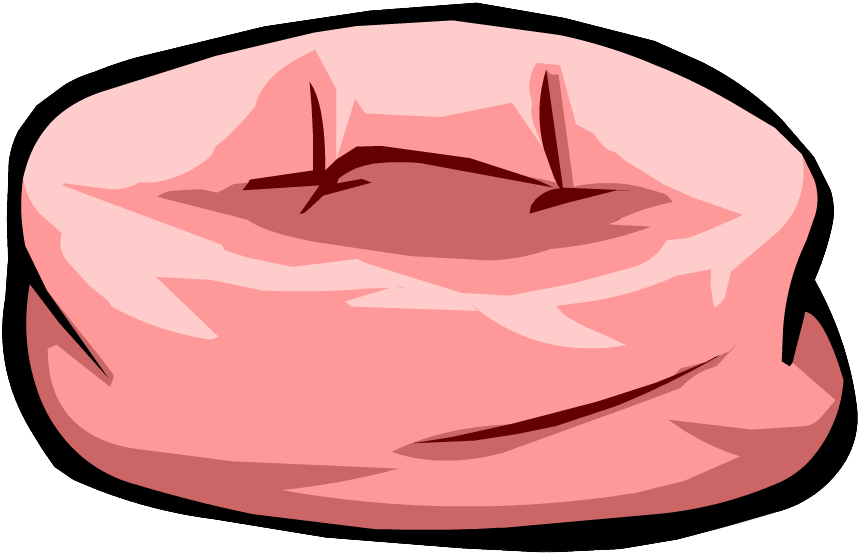 Pink Beanbag Chair Club Penguin - Cartoon Bean Bag Chair (878x573)