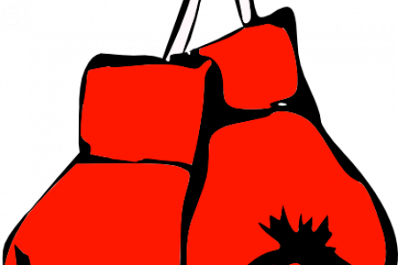 Boxing Gloves Clipart - Red Boxing Glove Clipart (450x300)