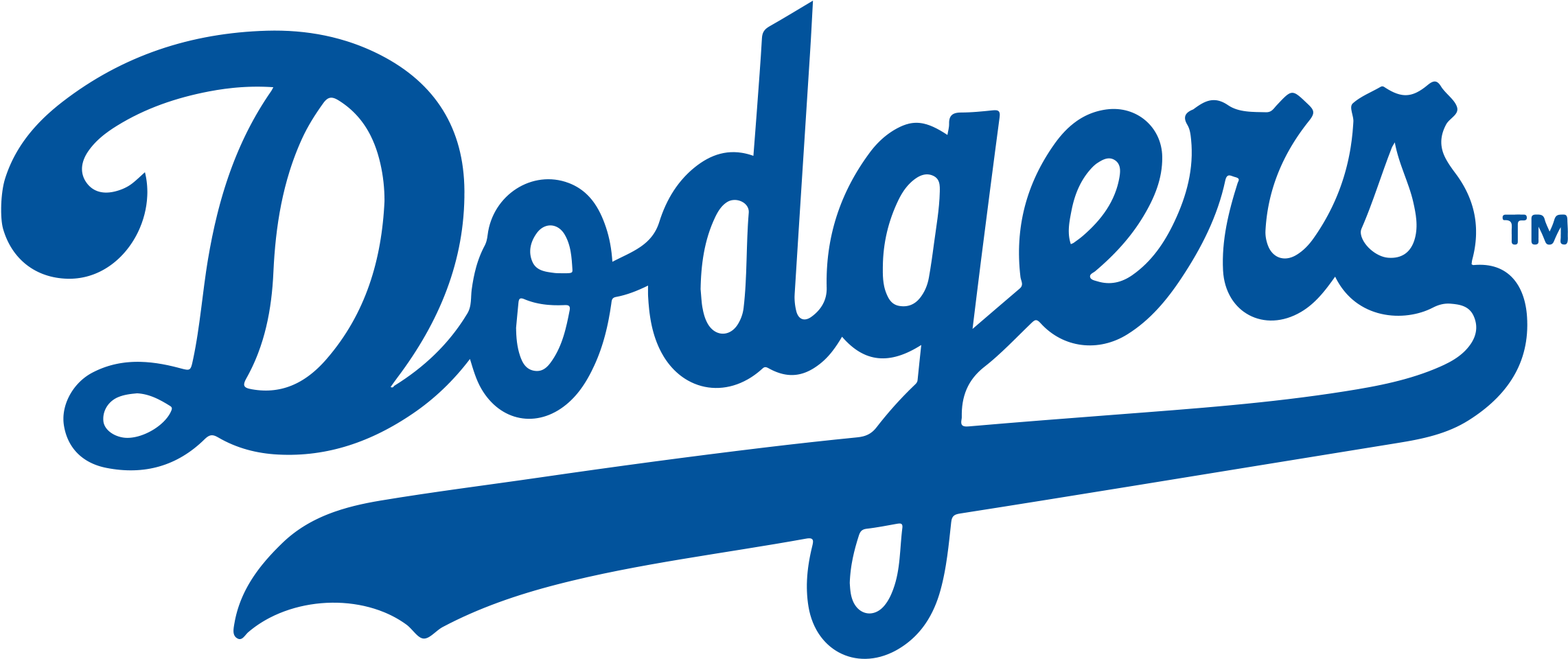 Brooklyn Los Angeles Dodgers Chicago Cubs Mlb Logo - Brooklyn Dodgers Logo (2285x979)