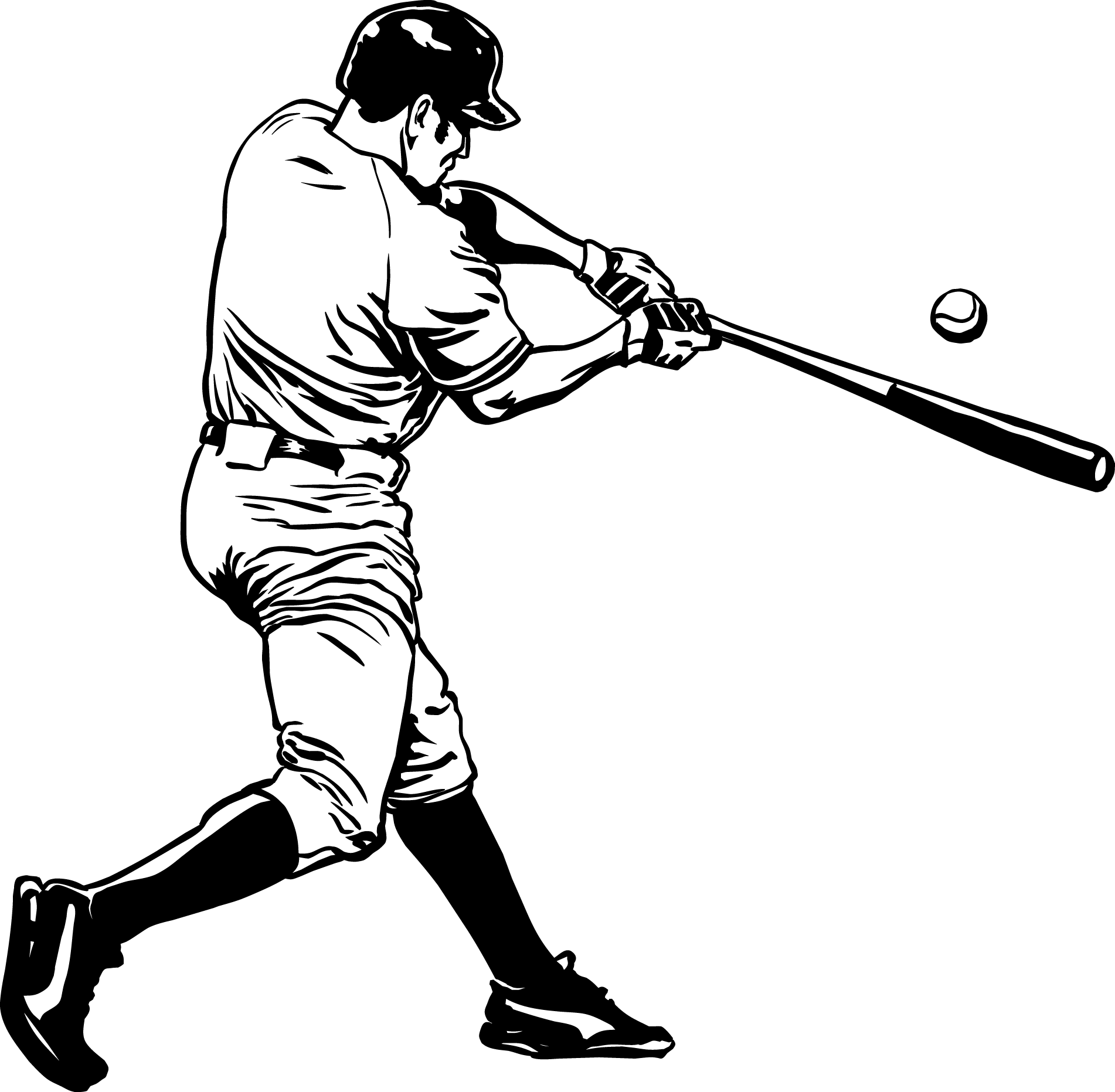 Mlb Baseball Player Batting - Baseball Vector (1902x1863)