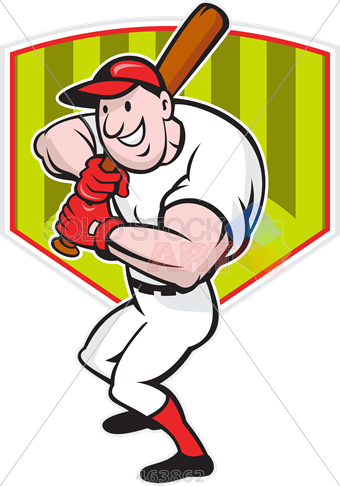Stock Illustration Of Old-fashioned Cartoon Drawing - Baseball (340x486)