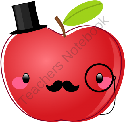 Dapper Apple Clipart From Bubbly Cute On Teachersnotebook - Cute Apple (550x425)