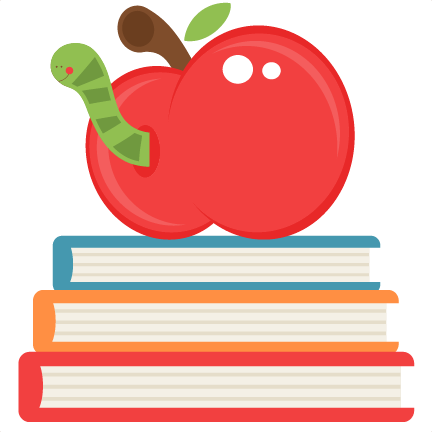Books And Apple Clipart - Miss Kate Cuttable School (728x728)