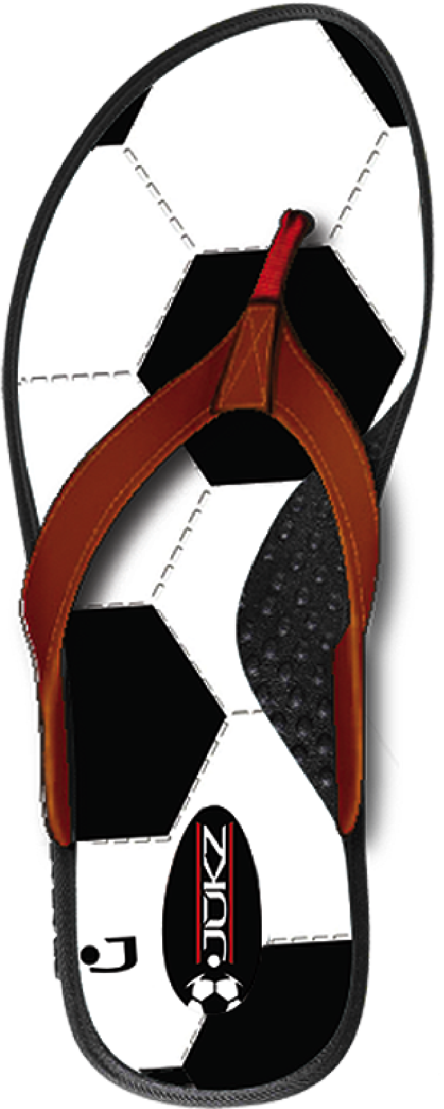 Jukz Soccer Flip Flops - Jukz Sportswear Jukz Soccer Flip Flops (713x1624)