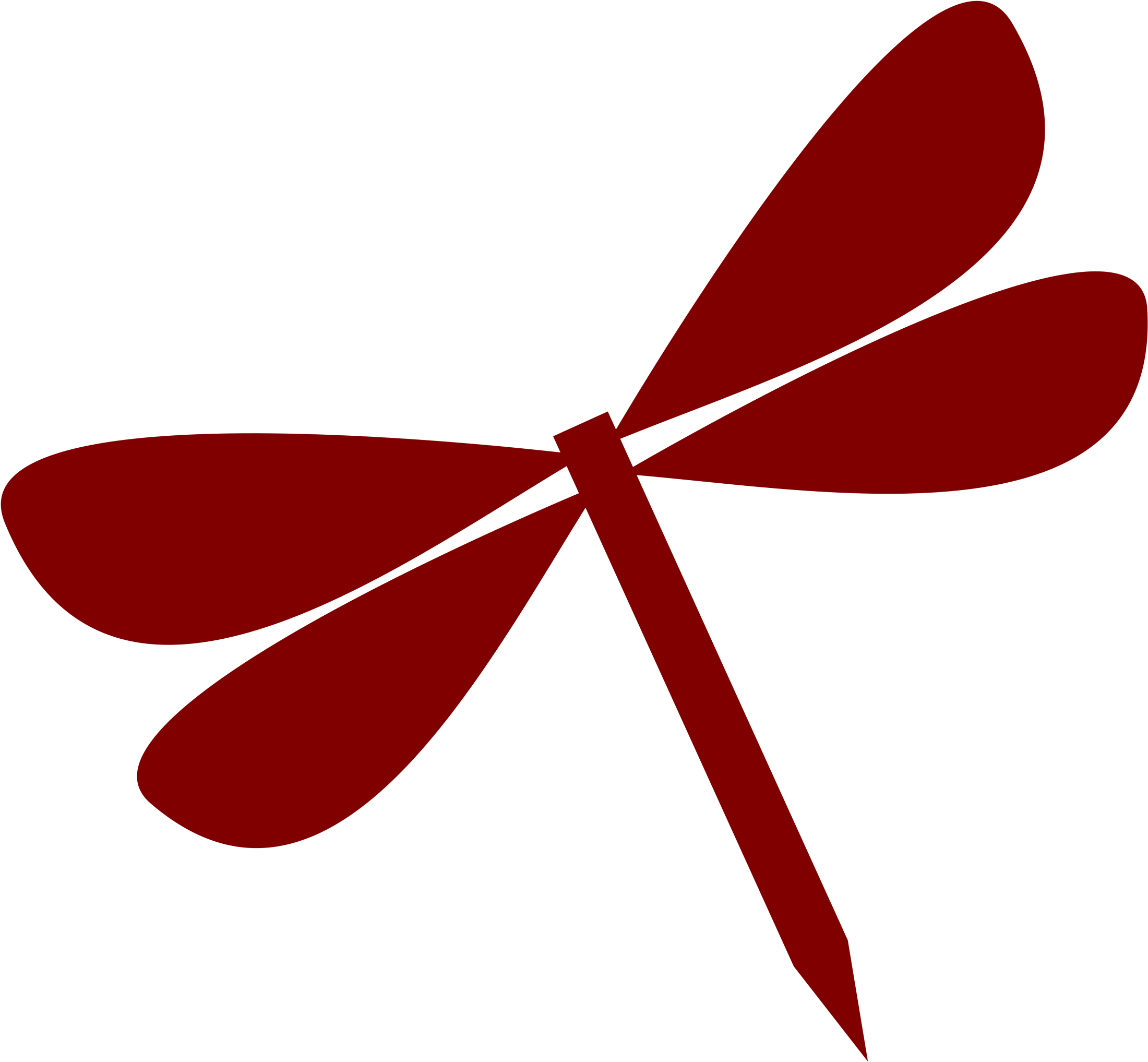 One Color- Flat - Dragonfly Clipart Red (2400x2400)
