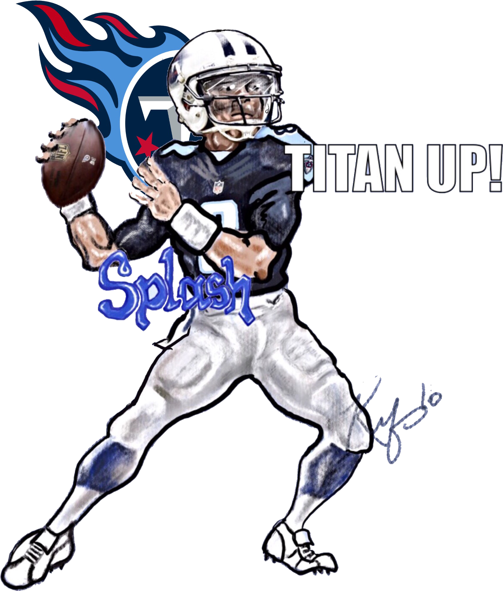 Picture - Tennessee Titans White 27" X Vintage Wall Art (1720x2048)