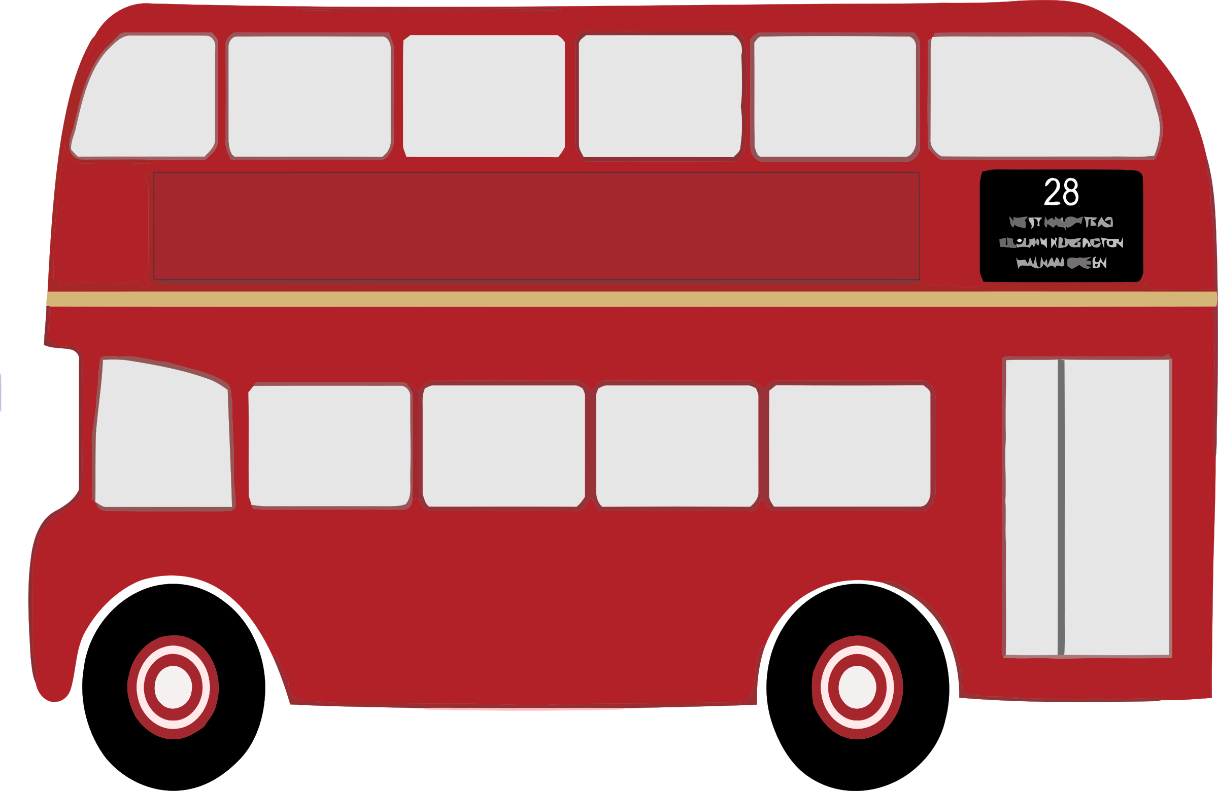 Big Image - Double Decker Bus Clipart (2400x1560)