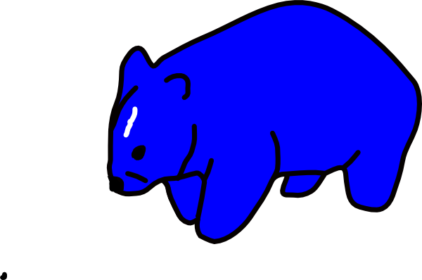 Blue Wombat Clip Art - Blue Wombat (600x398)