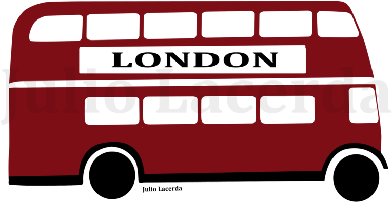 London Bus By Julio-lacerda - London Red Bus Drawing (900x636)