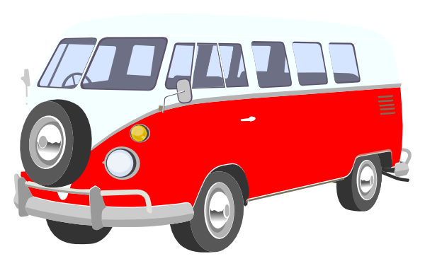 Red Vw Bus Clipart (600x376)