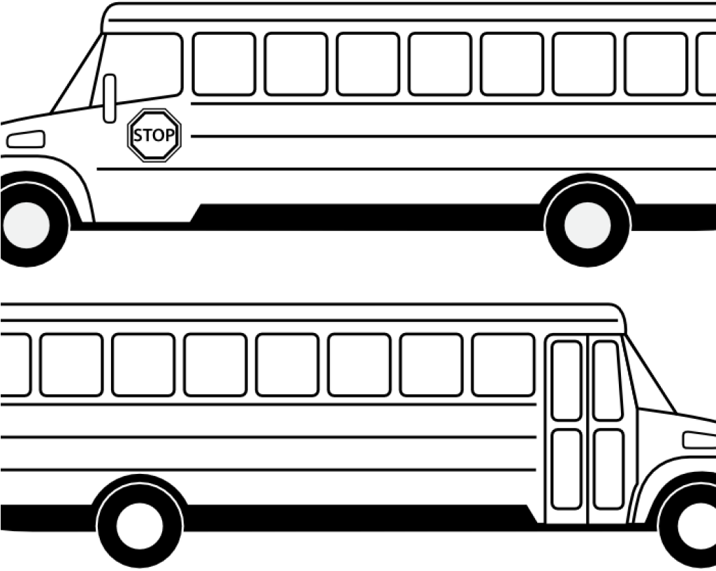 Bus Clipart Black And White School Bus Clip Art Black - Bus Black And White (1024x1024)