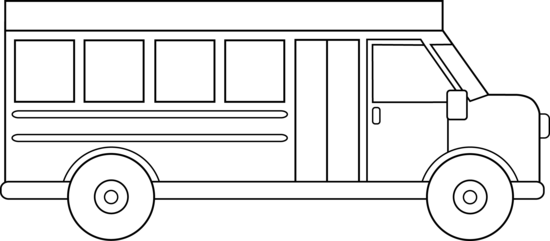 Clipart Black And White - Bus Outline Png (550x241)