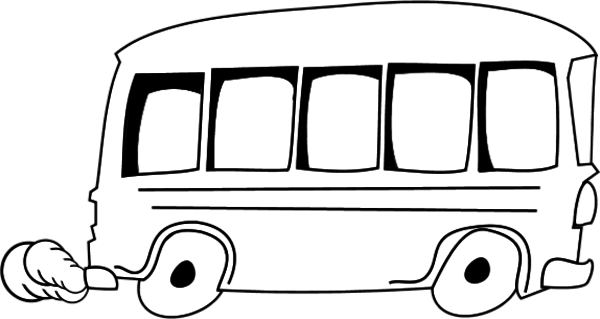 School Bus Clipart - Bus Clip Art Black And White (600x319)
