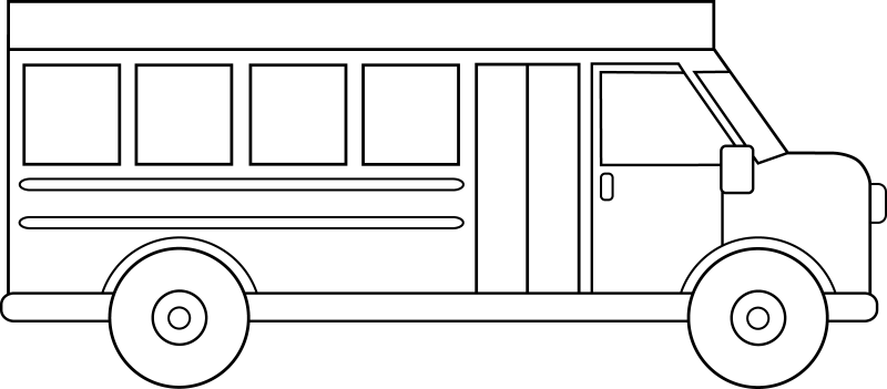 Pin School Bus Clipart Free Black And White - School Bus White Png (800x351)