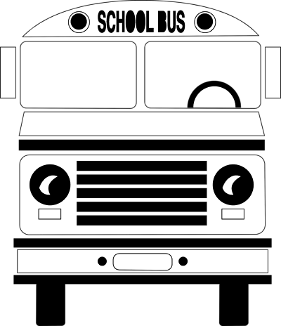 School Bus Black And White School Bus Clip Art Black - School Clipart Black And White Transparent Background (400x464)