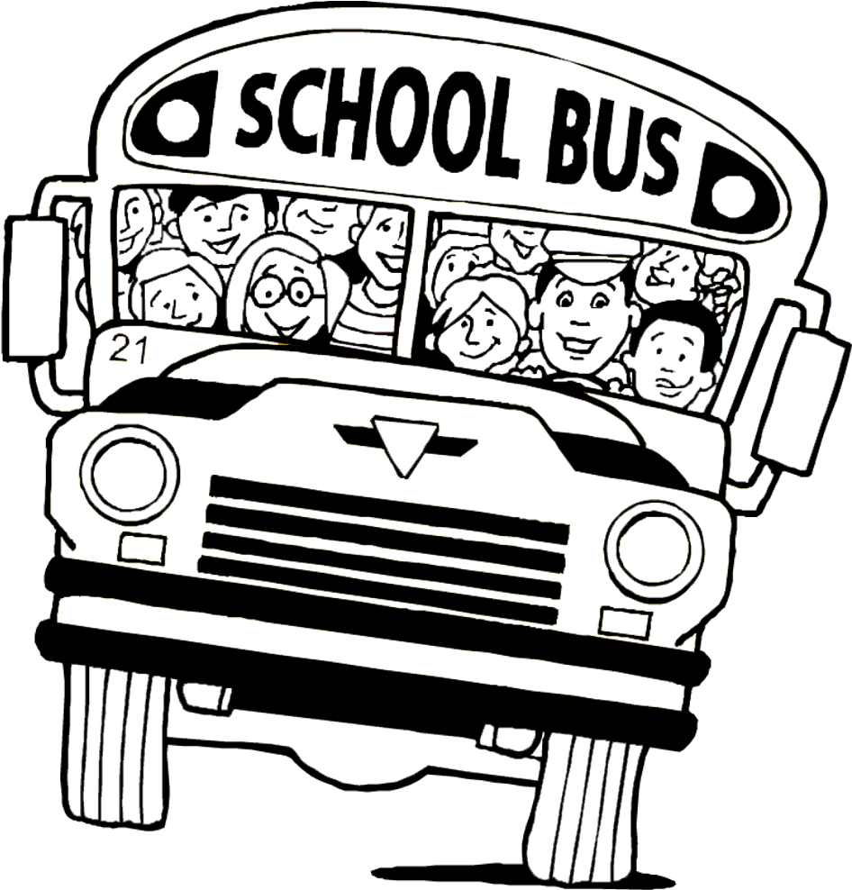 Pin School Bus Clip Art Black And White - School Bus Clipart Black And White (950x1266)