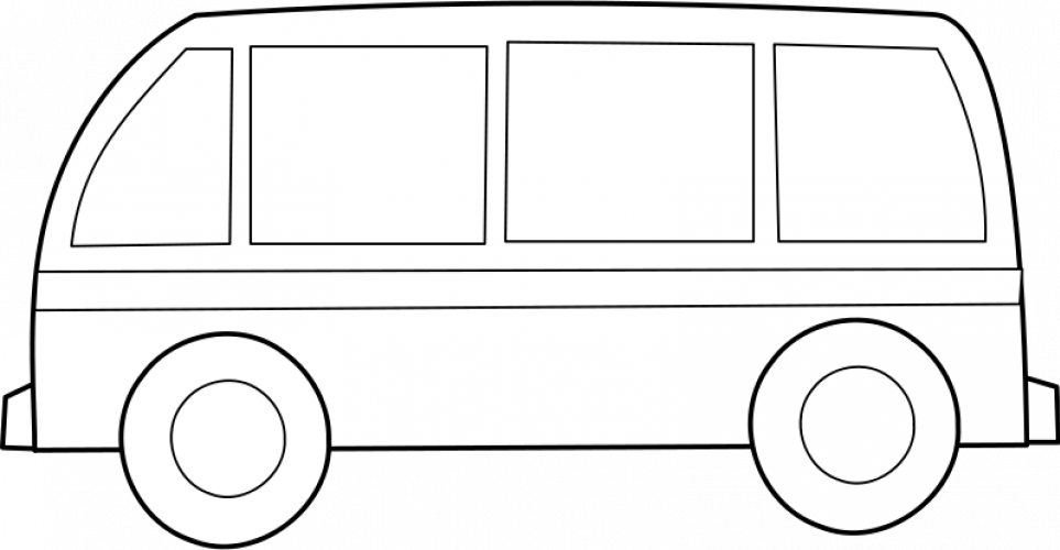 Bus Outline Vector - รูป รถ การ์ตูน ขาว ดำ (963x500)