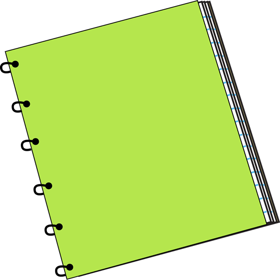 Green Spiral Notebook - Notebook And Pencil Clip Art (549x550)