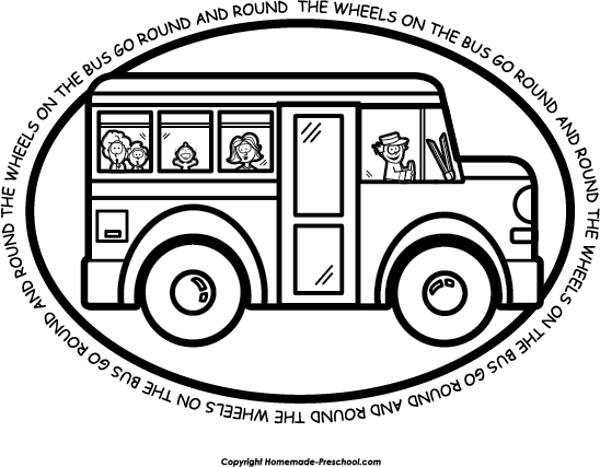 Free School Bus Clipart - Wheels On The Bus Coloring Pages (548x427)