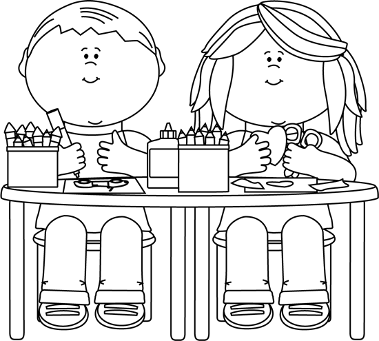 Back To School Clipart Black And White - Students Clipart Black And White (550x495)