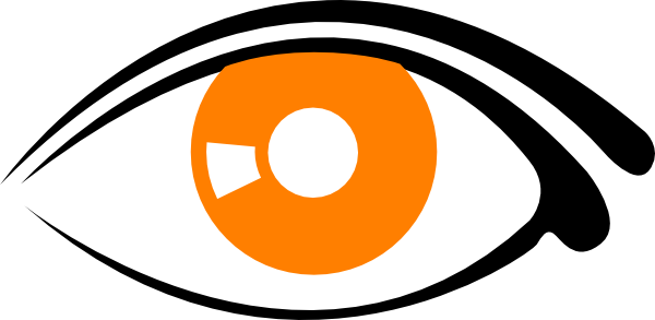 Eye Clipart Orange - Eyes Clipart Black And White (600x293)