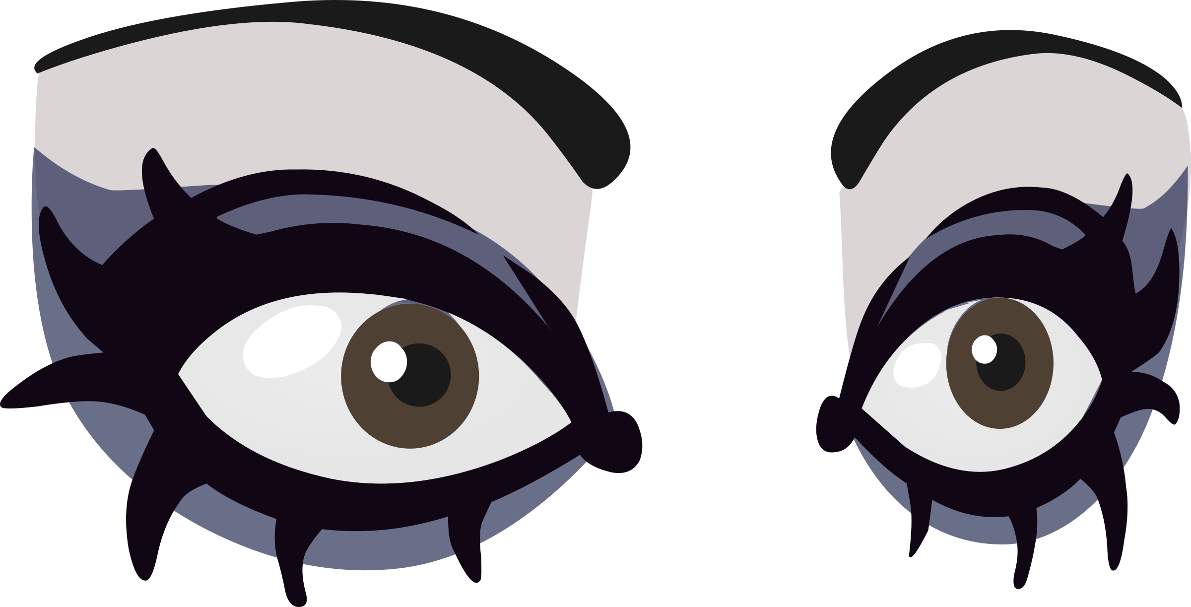 Big Image - Goth Eyes Clipart (2400x1223)