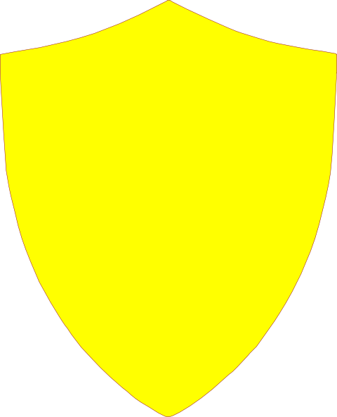 Yellow Shield Clip Art - Yellow Outline Crest Shield (480x593)