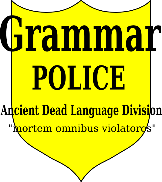 Grammar Police Latin Clip Art At Clker - Grammar (534x598)