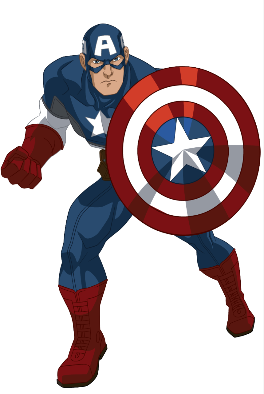Captain America Cartoon - Avengers Assemble Captain America (884x1280)