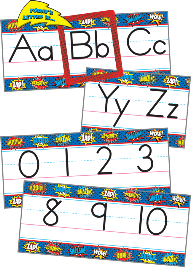 Tcr5846 Superhero Alphabet Line Bulletin Board Display - Superhereo Alphabet (900x900)