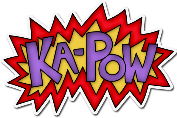 Batman Clipart Kapow - Batman And Robin Kapow (600x419)