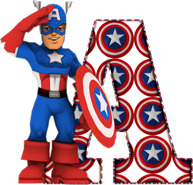 Alfabeto Decorativo - Alfabeto - Capitão America - - Alfabeto Del Capitan America (382x367)