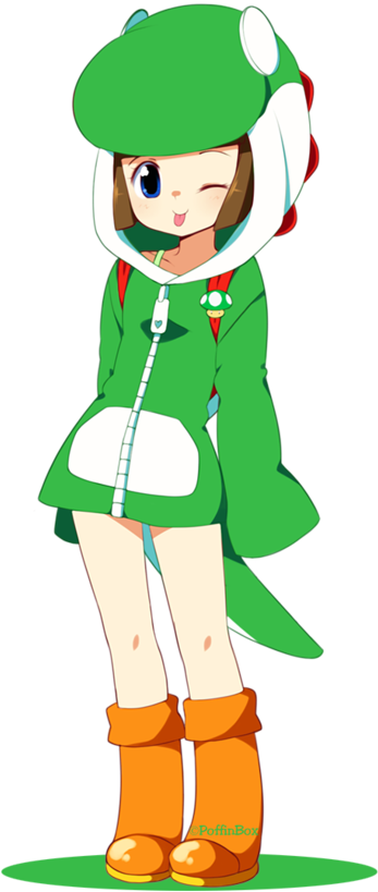 Yoshi Girl By Poffinbox - Imagenes De Yoshi Anime (400x838)