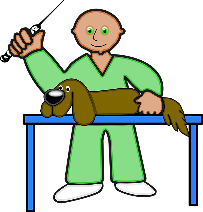 Cartoon Ill Person 11, Buy Clip Art - Veterinary I Love Pet Dog Funny T Shirt Tees (690x720)