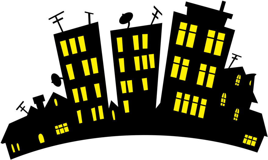 City Silhouette Full Version By Lahirien On Deviantart - City Skyline Cartoon (900x546)