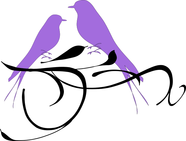 Clip Art Love Birds (600x456)