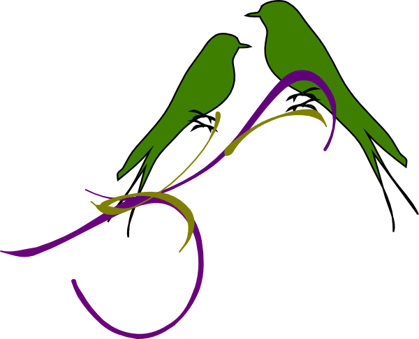 Love Birds On Branch Clip Art Download - Clip Art (600x486)