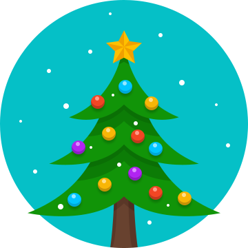 Christmas, Christmas-tree, Creative, Decoration, Grid, - Christmas Trees Trasparent Icons (360x360)