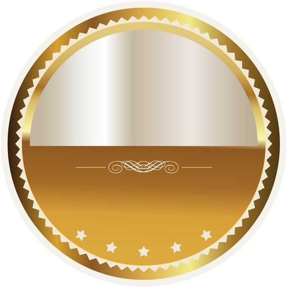 Gold And White Seal Badge Png Clipart Picture - Circle (600x600)