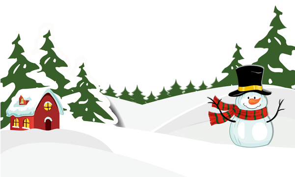 Snowy Ground With Snowman Png Clipart Image - Christmas Day (600x377)