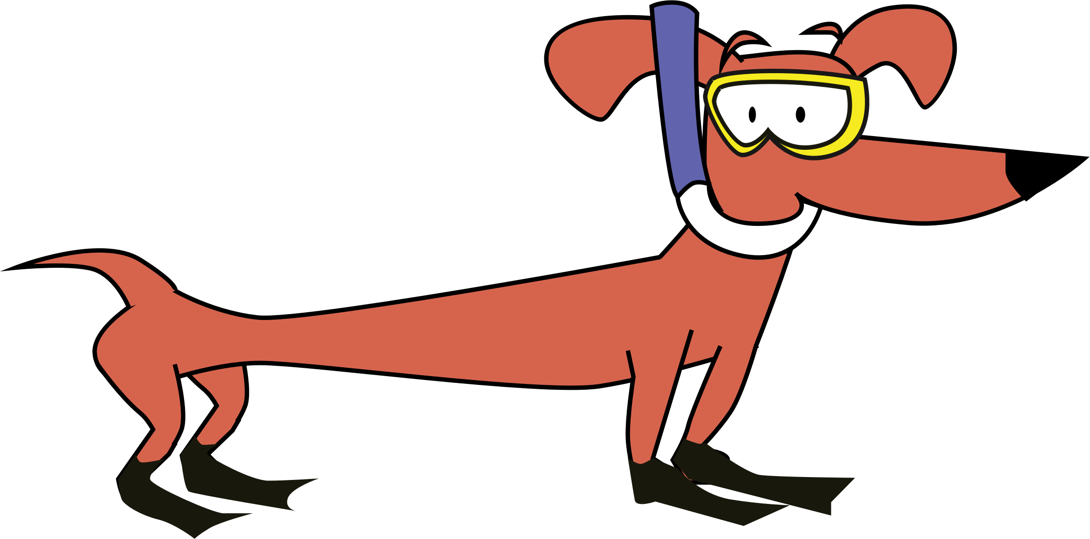 Scuba Dog - Scuba Dog Cartoon (2233x1105)