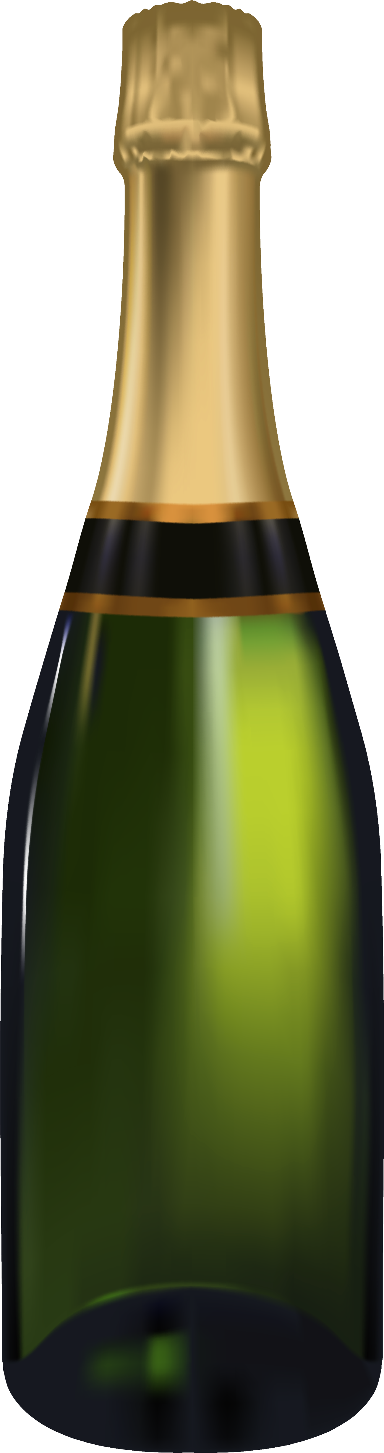 Wine Bottle With Transparent Clipart - Cartoon Champagne Bottle Png (1521x5000)