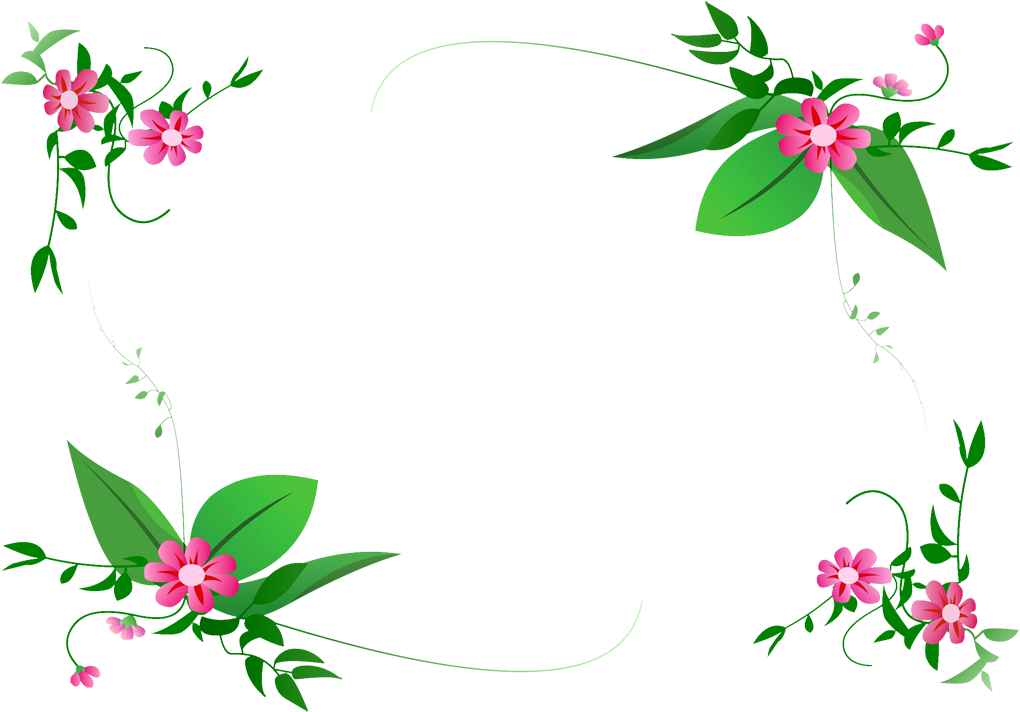 Clipart Sharefaith - Green Flower Border Design (1027x723)