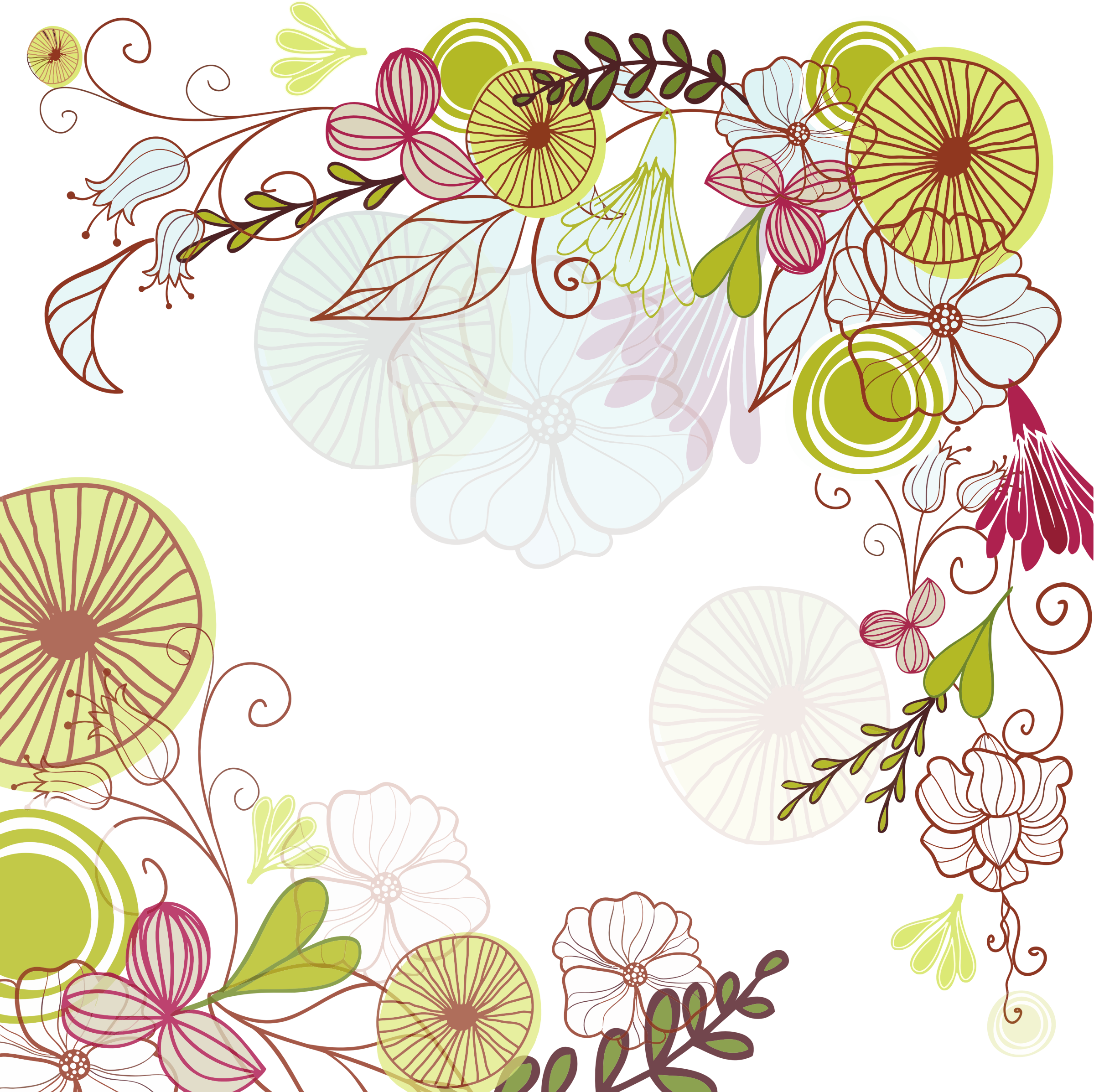 This Free Icons Png Design Of Floral Corner Border - Clip Art (2399x2395)