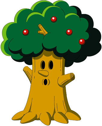 The Forest King First Appeared In Kirby's Dream Land - Apple Tree Clipart With A Face (385x421)
