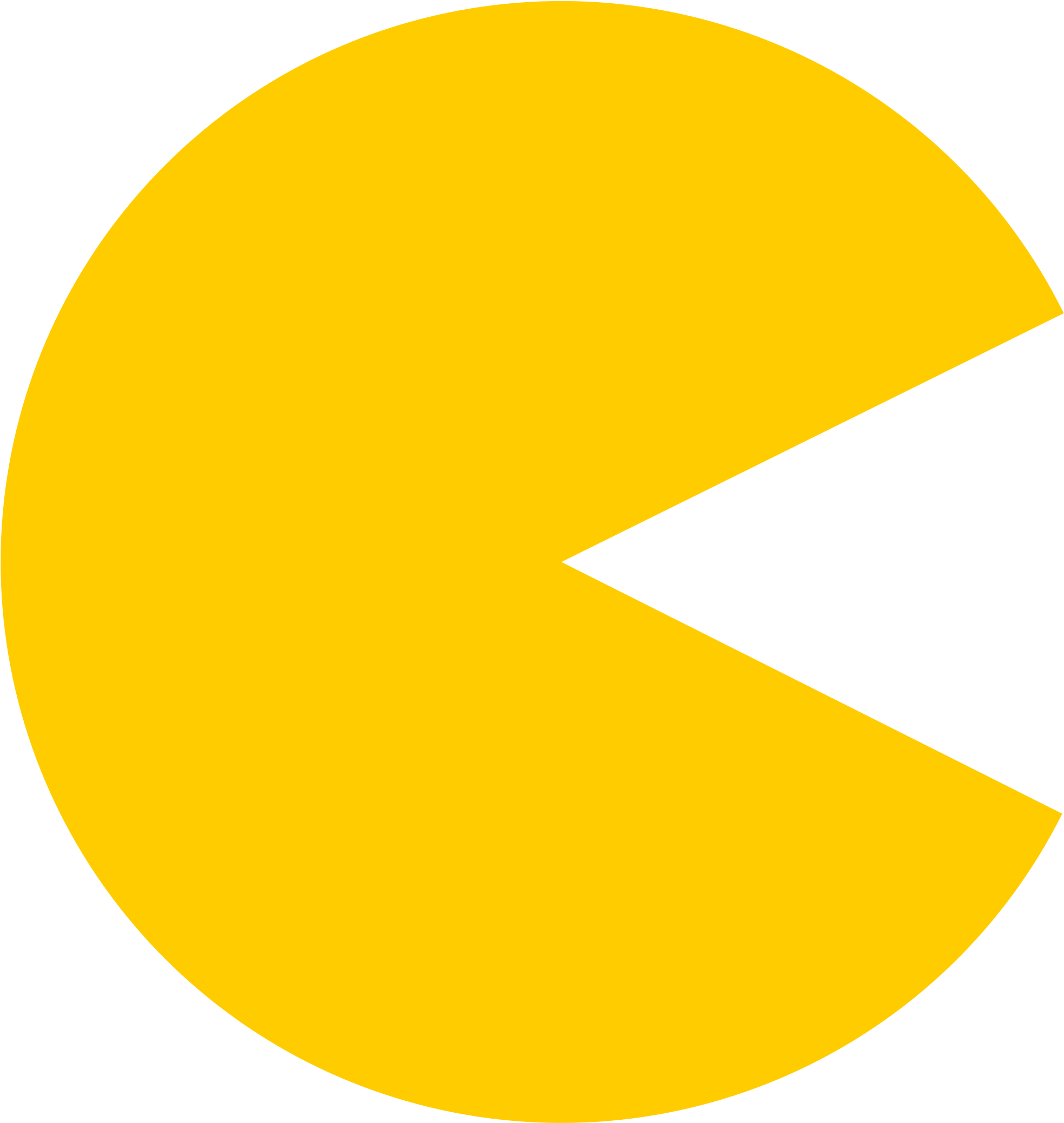 Pixel Clipart Pacman Ghost - Pacman Closed (2000x2107)