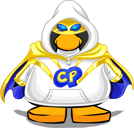 Super Hero Hoodie From A Player Card - Super Heroes Club Penguin (453x432)
